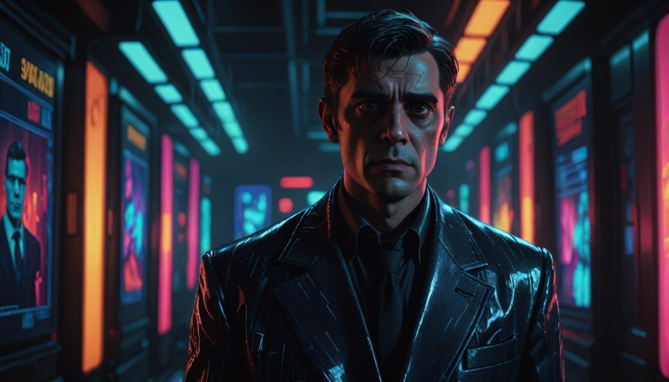 Oscar Complains About AI in Cyberpunk Style