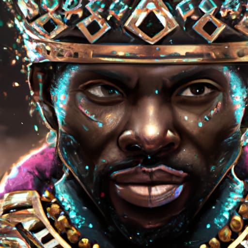 King of Wakanda Portrait in Hyperdetailed Style