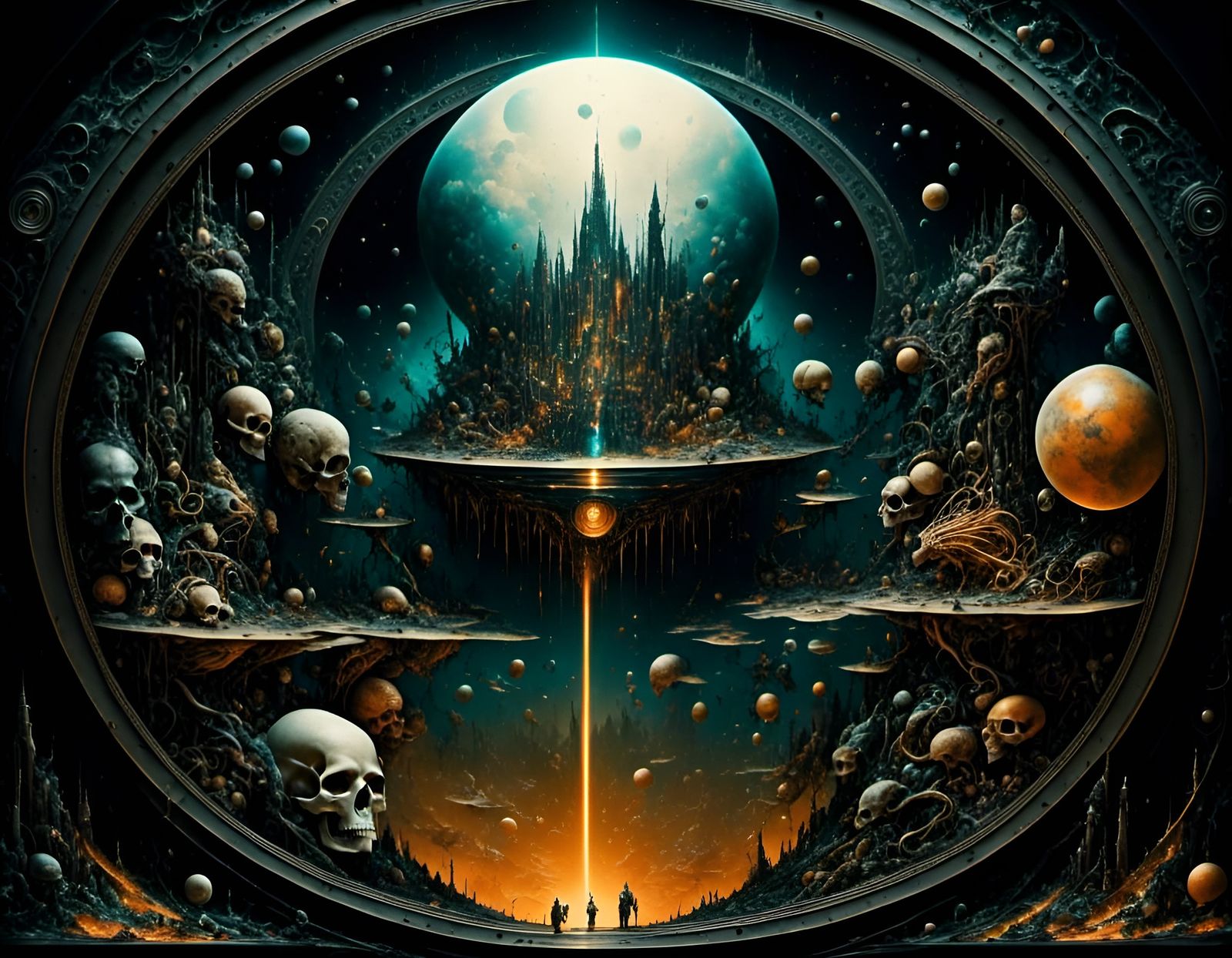 Surreal Countdown to Doom: Bosch-Inspired Digital Art