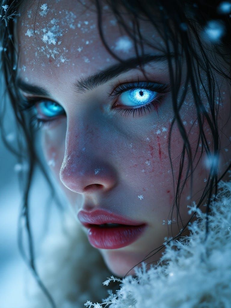 Ethereal Frostbound Warrior in Celestial Hues