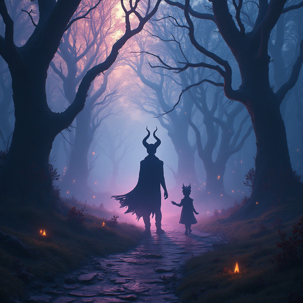 Maleficent and Mal in Eerie Mystical Realm