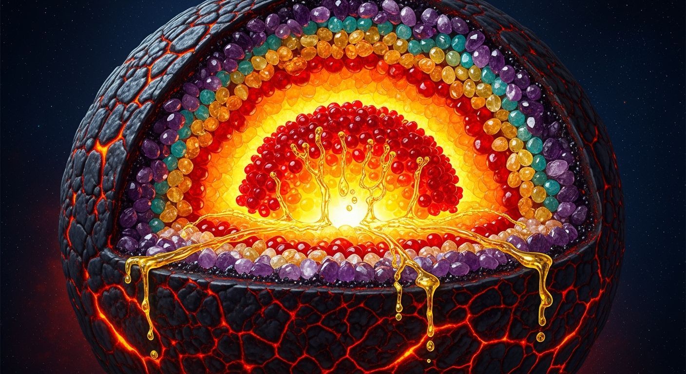 Surreal Planet Core with Molten Glass Beads