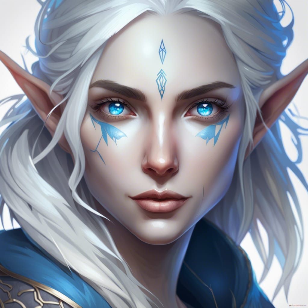 Snow Elf Portrait in Artgerm Style