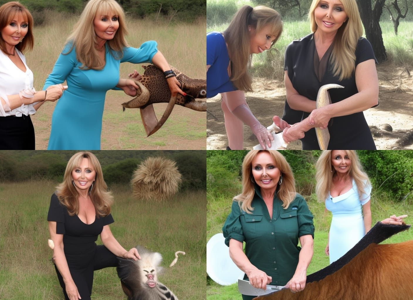 Surreal Safari Scene with Unexpected Interaction