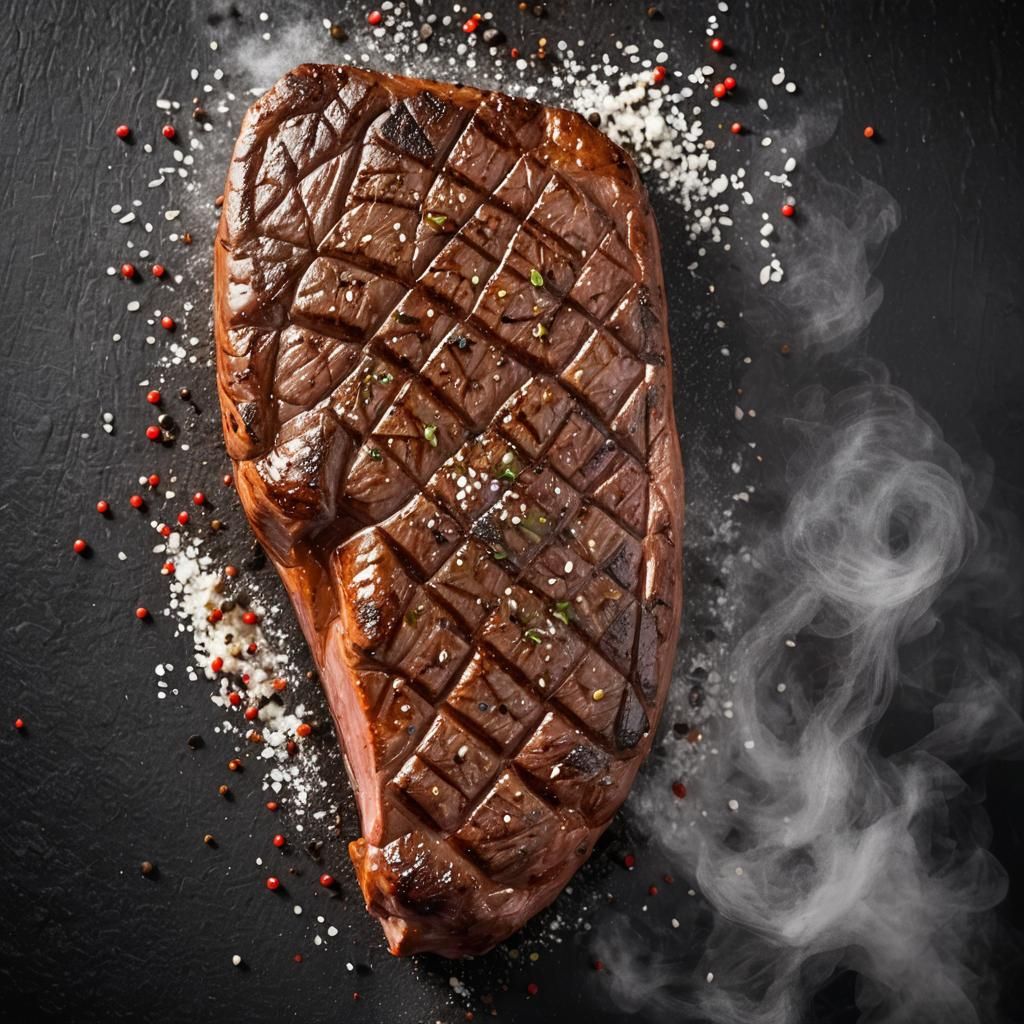 Appetizing Sirloin Steak on a Sizzling Grill