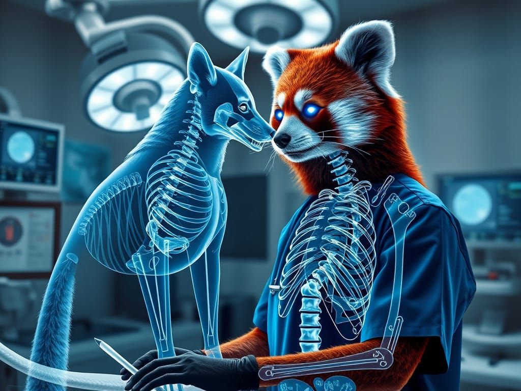 Hyper-Realistic Veterinary Operating Room Scene with X-Ray V...