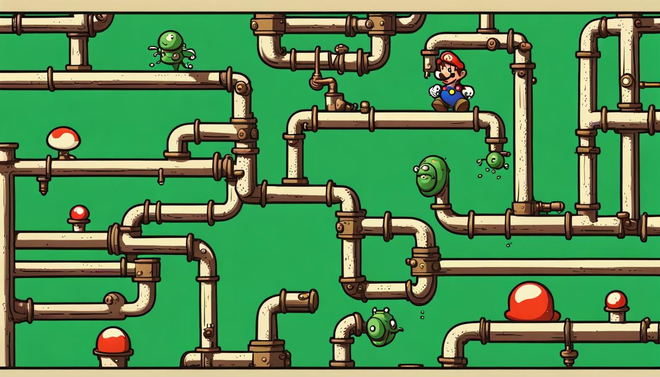 Super Mario in Steampunk Ghibli Style