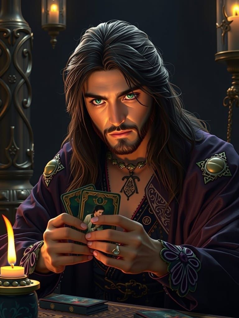 Mystical Fortune Teller in Art Nouveau Style