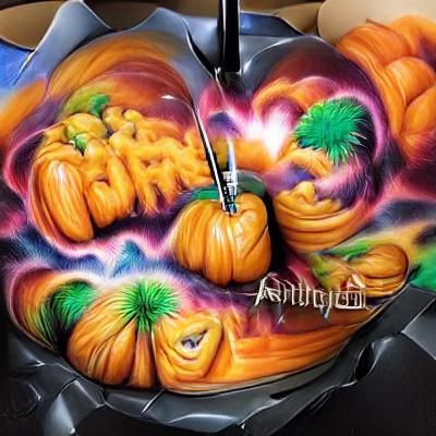 Airbrushed Pumpkin Art: Colorful Halloween Design