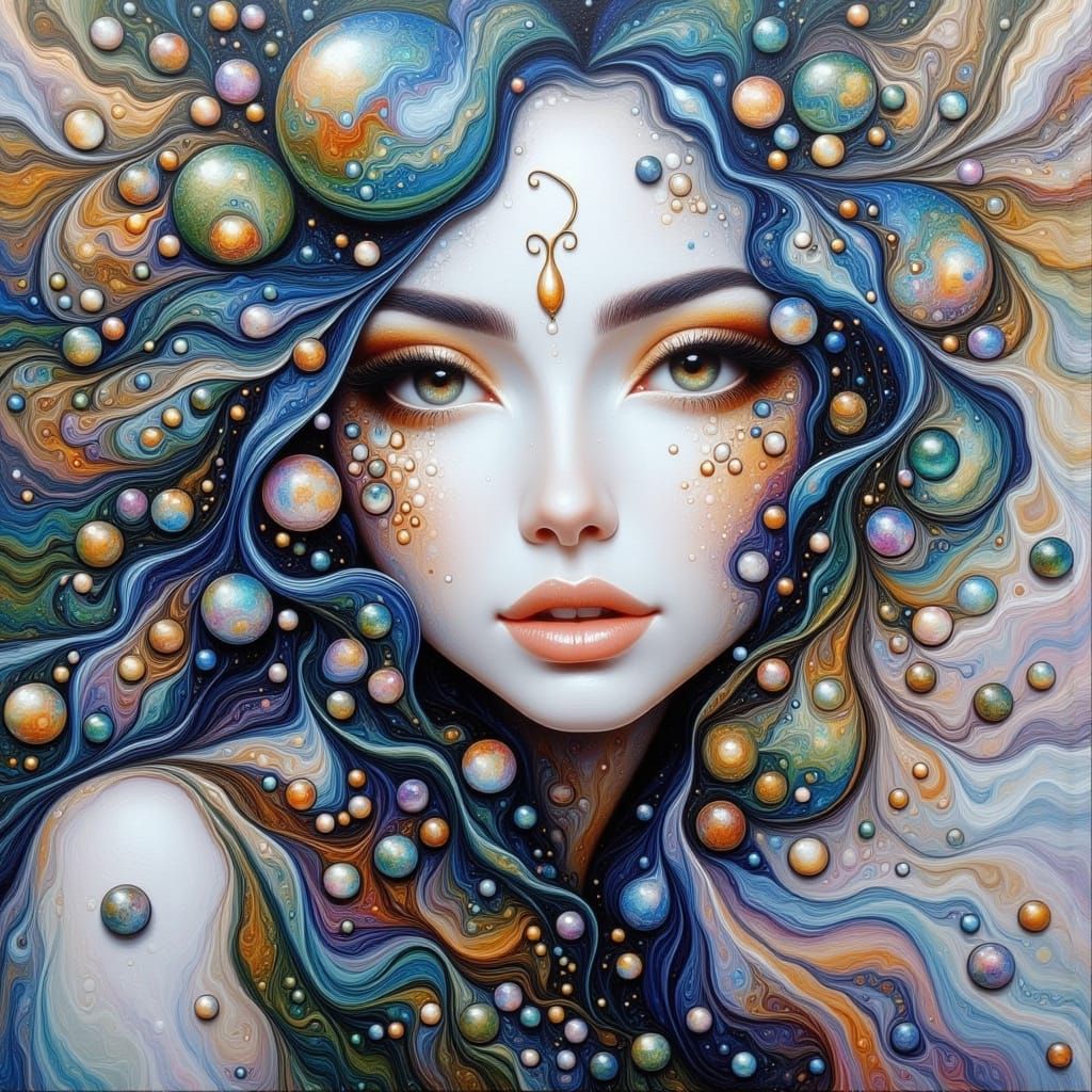 Ethereal Fairy in a Mystical Glen, in the Style of Klimt and...