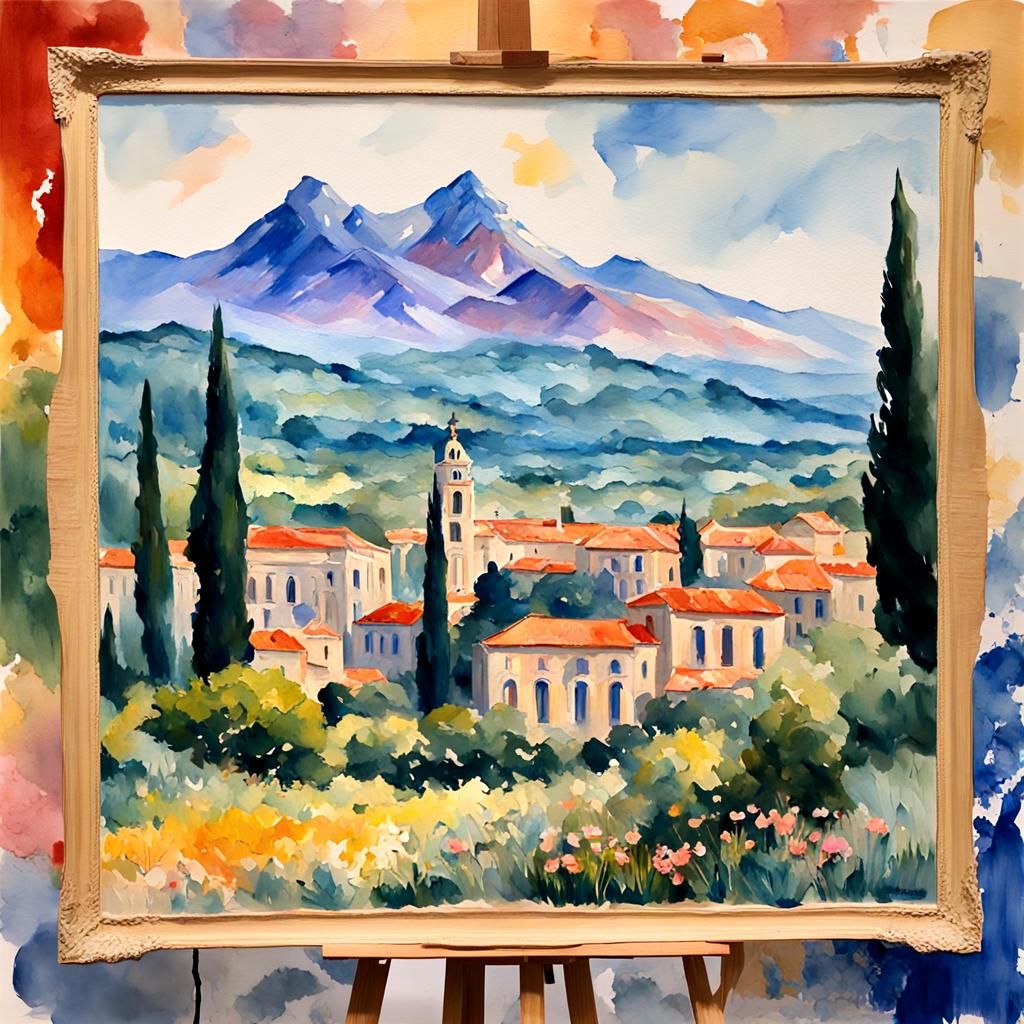 Impressionist Gouache Painting with Thick Brushstrokes