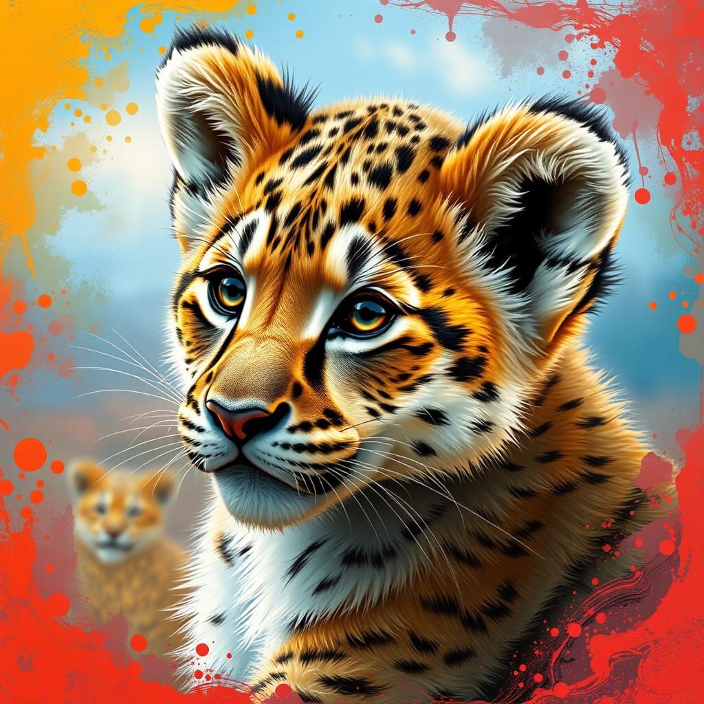Majestic Savannah Cub in Vibrant Expression
