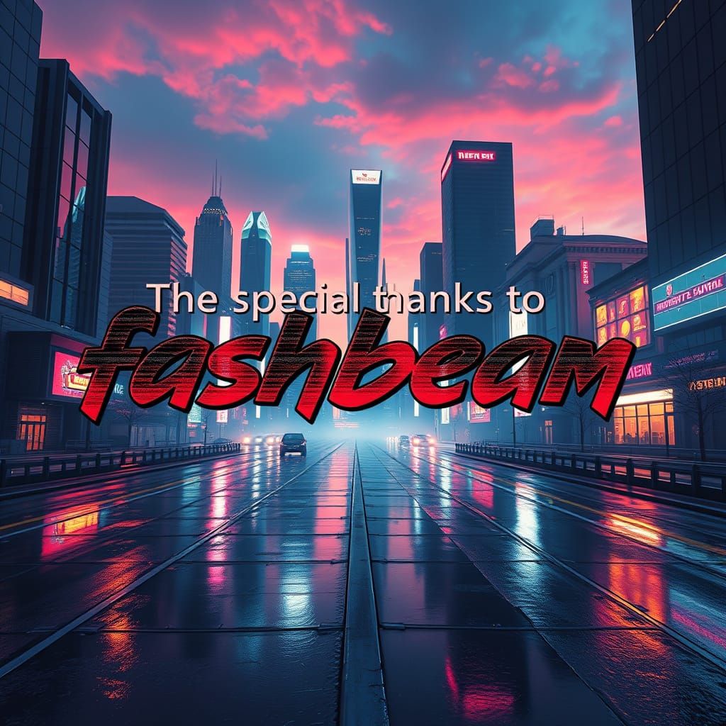 Cyberpunk Cityscape at Dusk, with Metallic Surfaces and Glow...