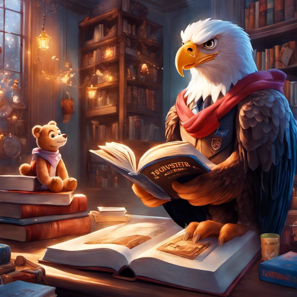 An eagle, a teddy bear and a bedtime story