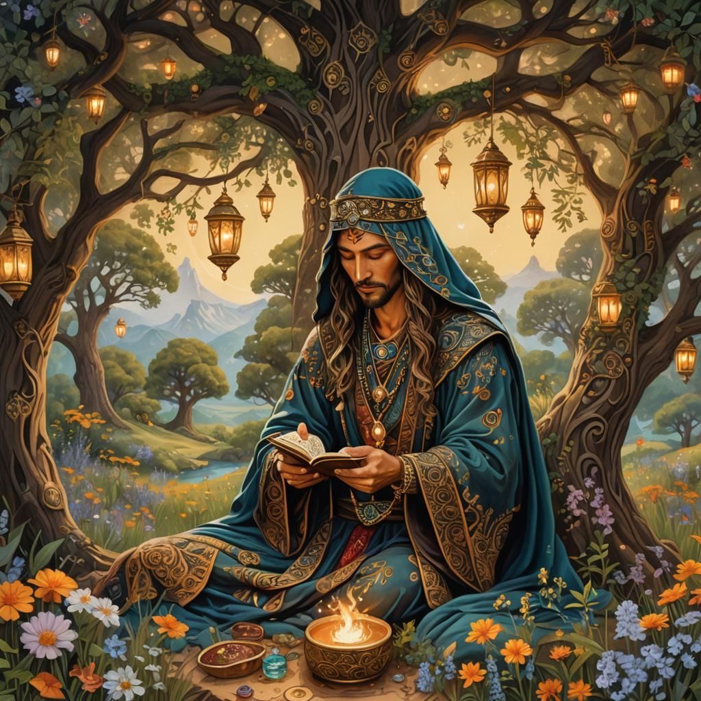 Mystical Fortune Teller's Vardo in Fantasy Art Style