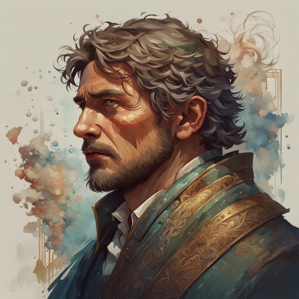 Cossack Children Sword Dance, Hyperdetailed Portrait