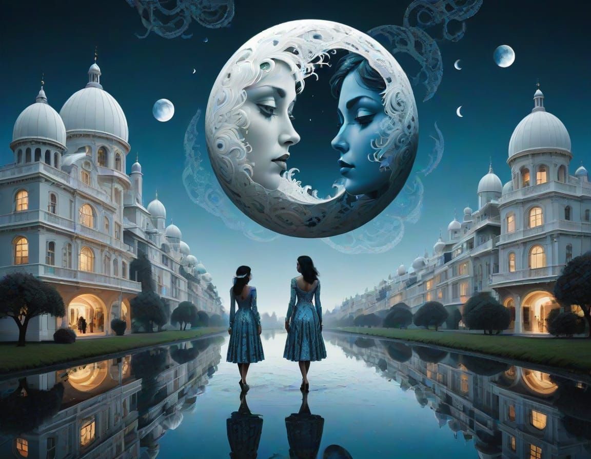 Vibrant Dreamscape of London's Rainy Noon in Whimsical Archi...