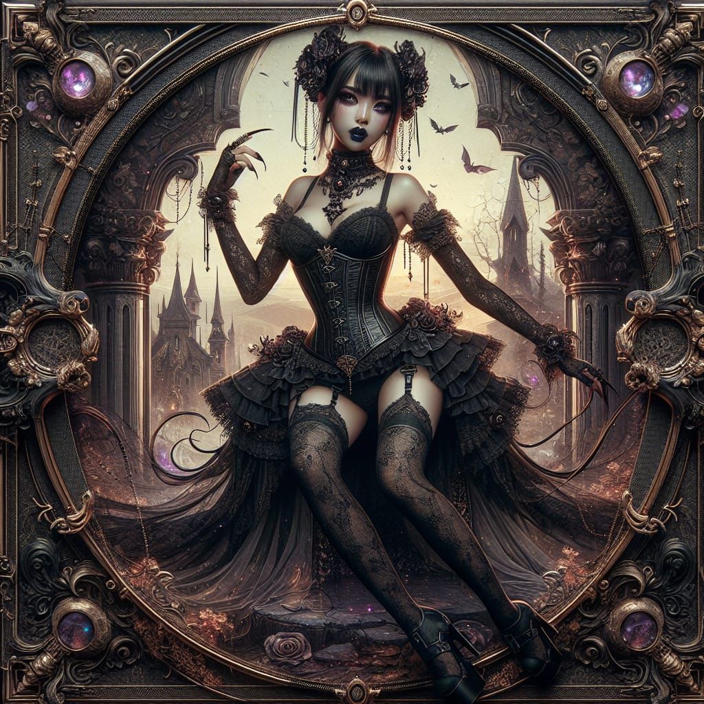 Gothic South Asian Demon in Abandoned Manor