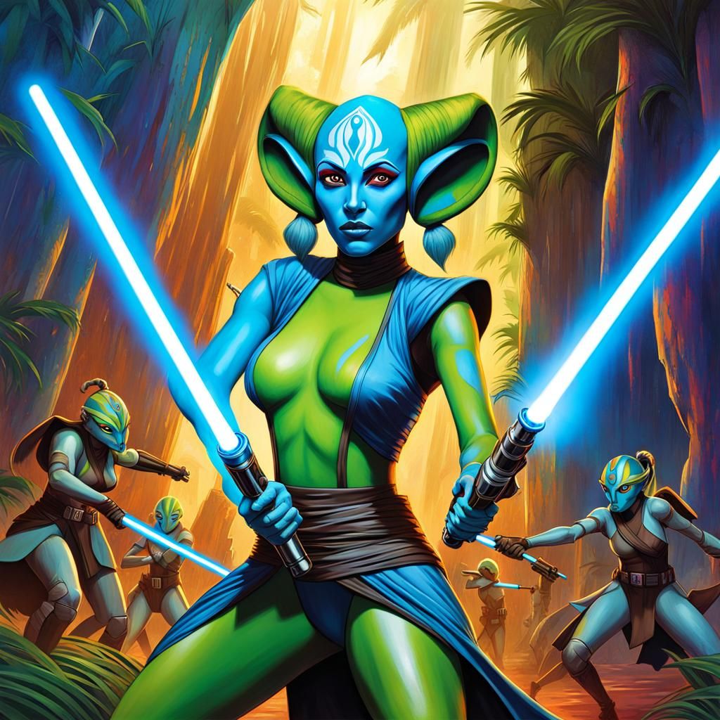 Aayla Secura in Epic Lightsaber Battle