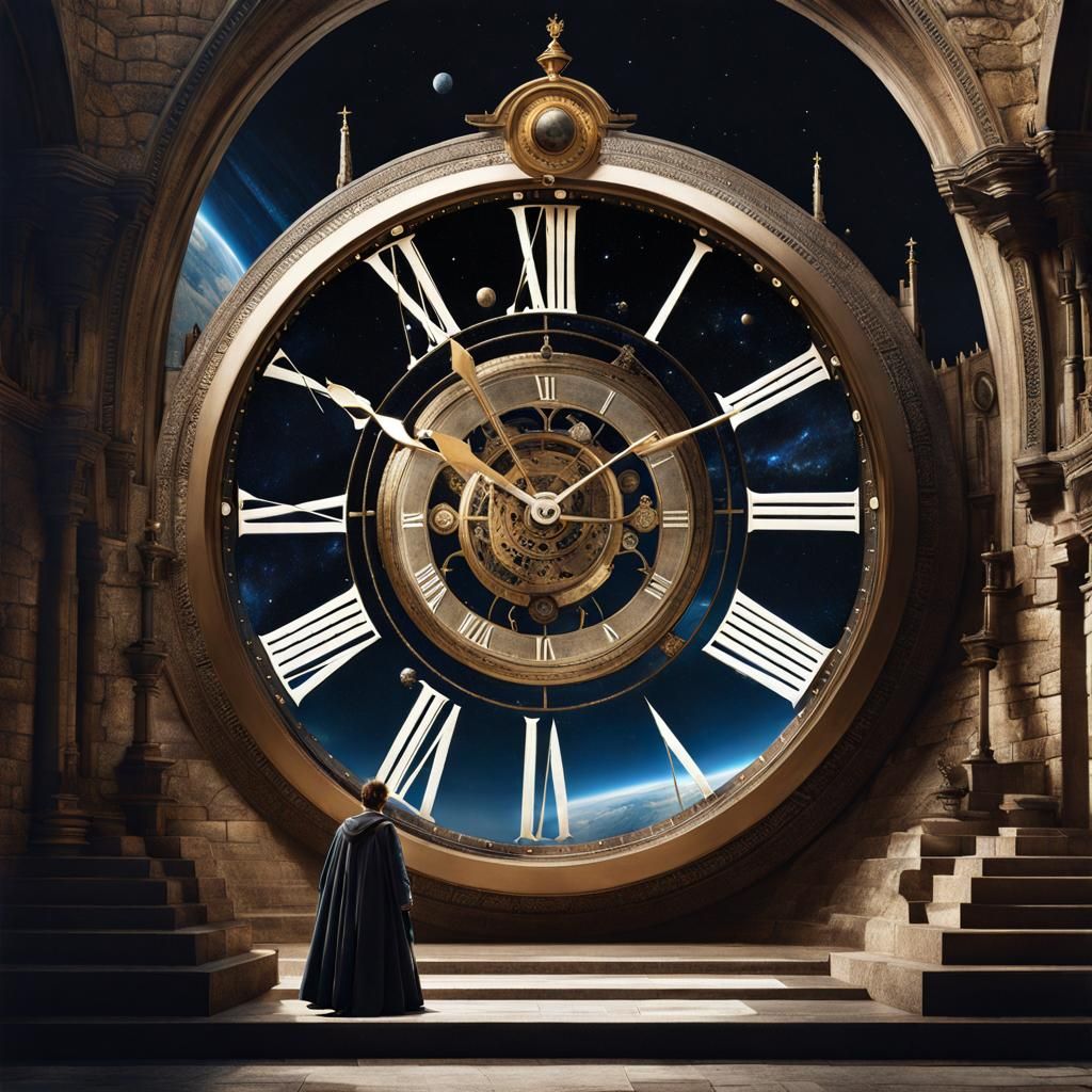 Clockwork Man in Floating Castle: Sci-Fi Concept Art