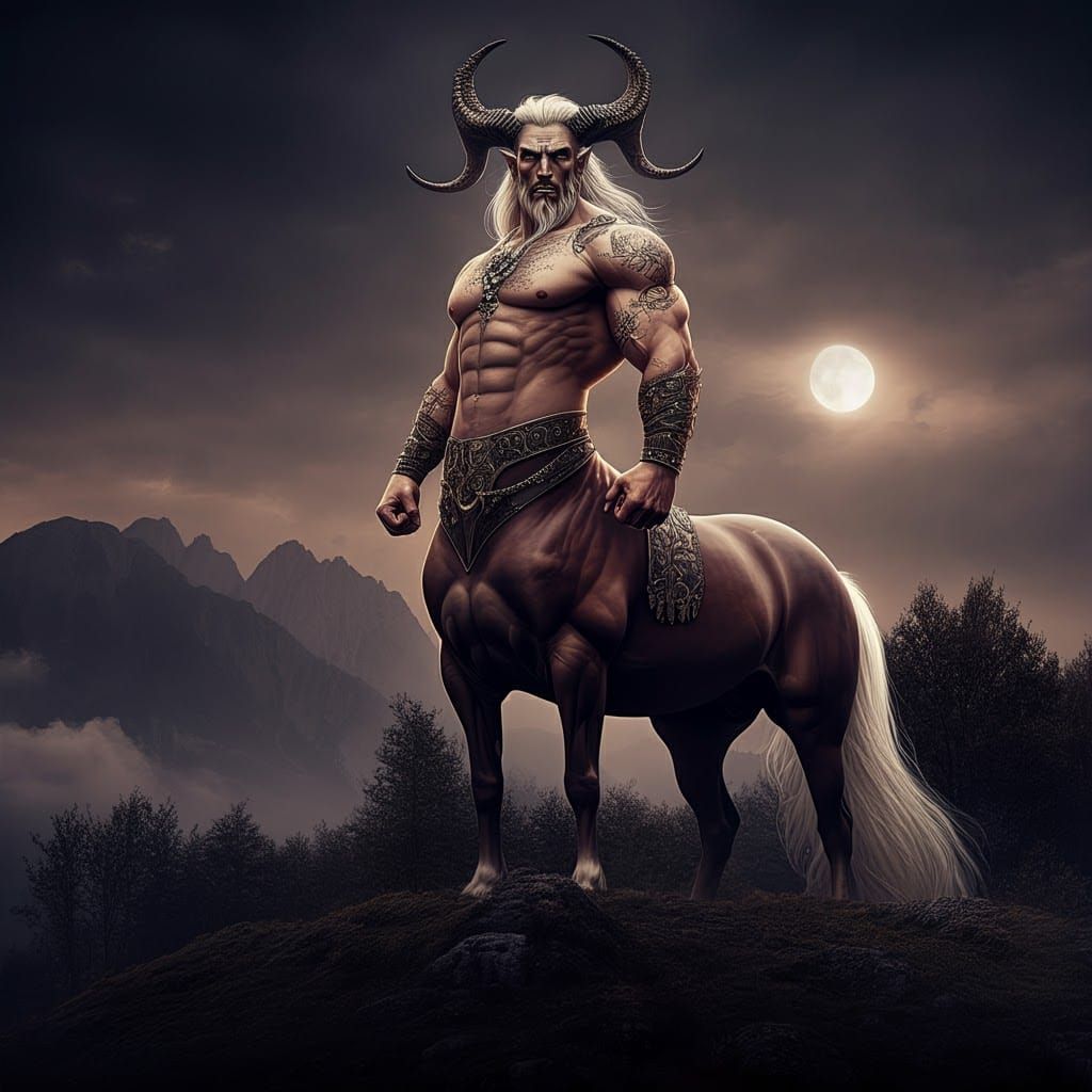 Majestic Centaur Overlooking a Fantasy Landscape
