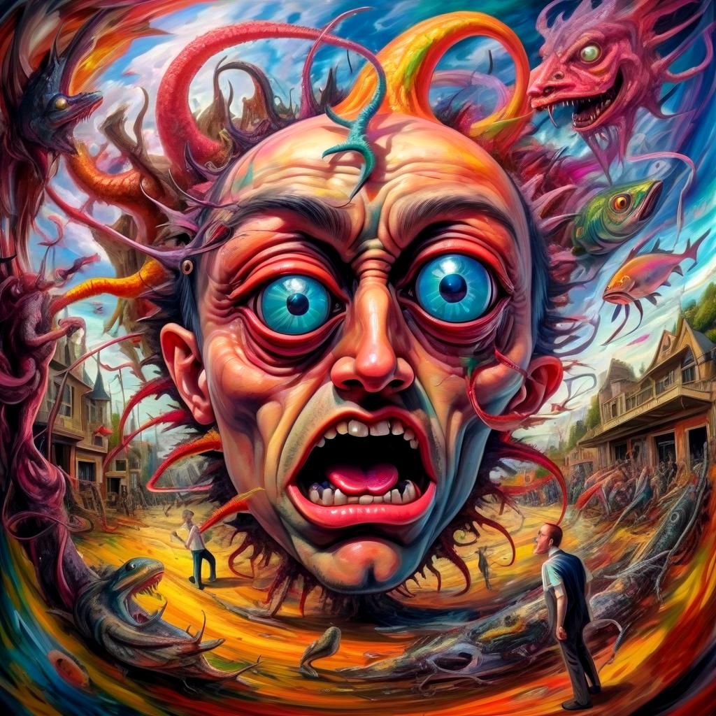 Synchronized Cyclops in Visionary Surrealism Style