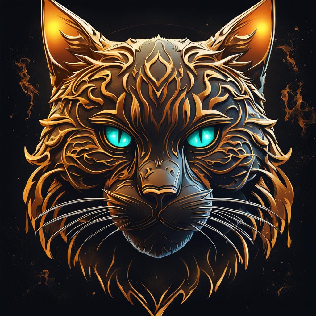 Warrior Cats Logo on Black Screen: Detailed Matte Painting