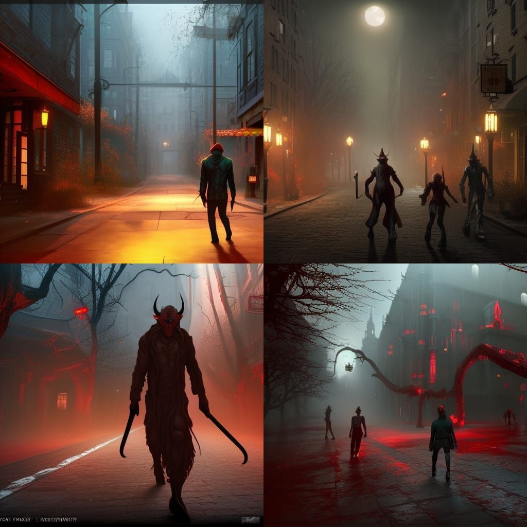 The Devil and Minions Walk Down Elm Street