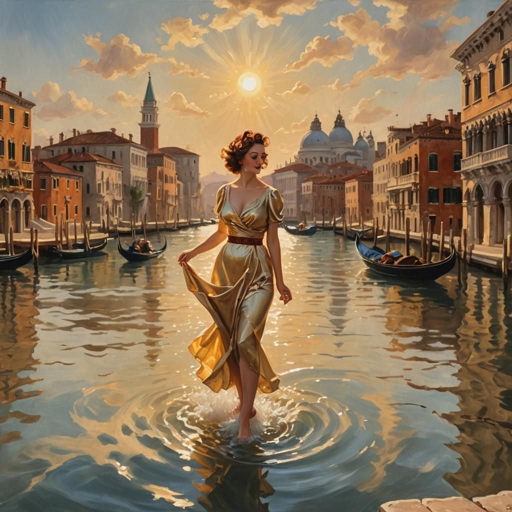 Impressionist Masterpiece of Sunshine in Venice