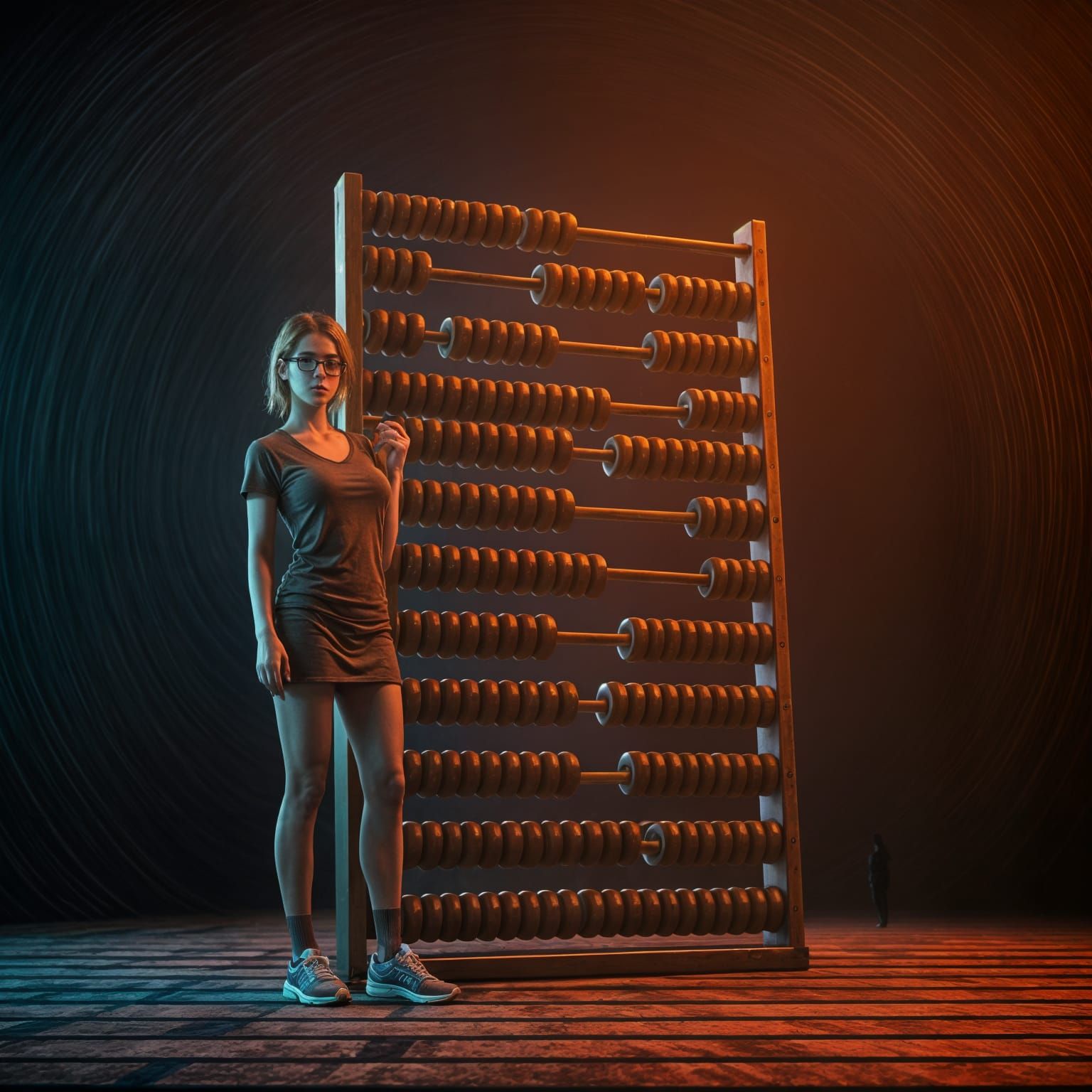 Woman with abacus