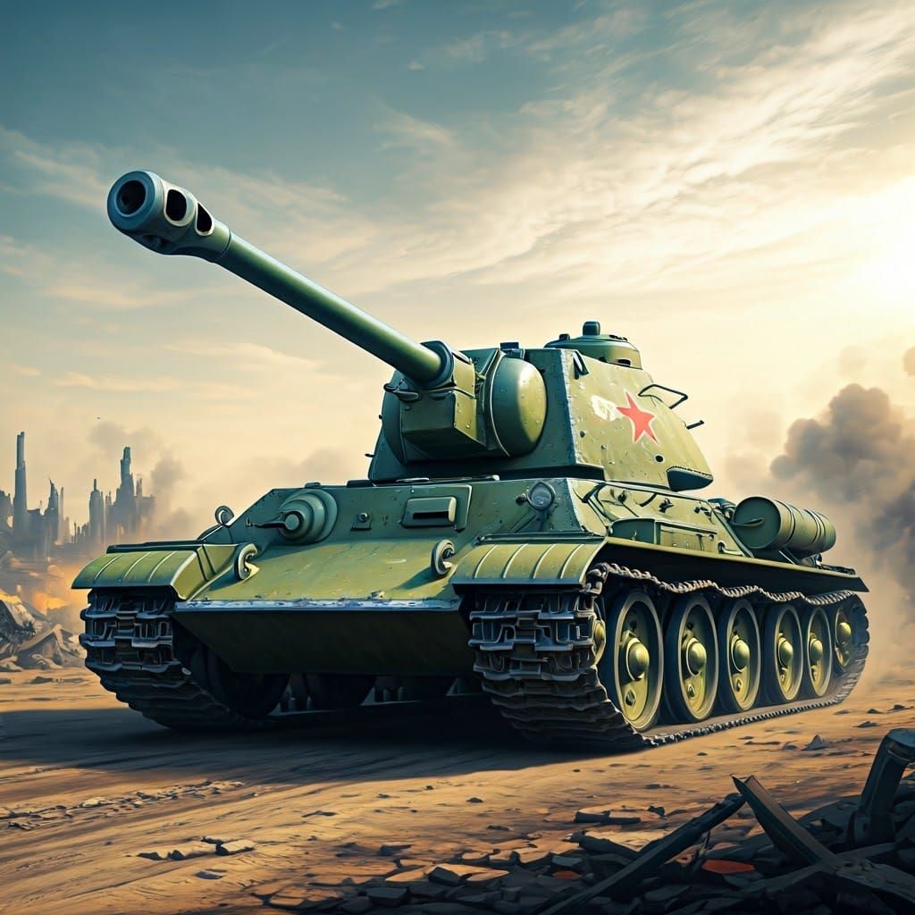 Soviet KV-2 Heavy Tank in Gritty Industrial Realism Style