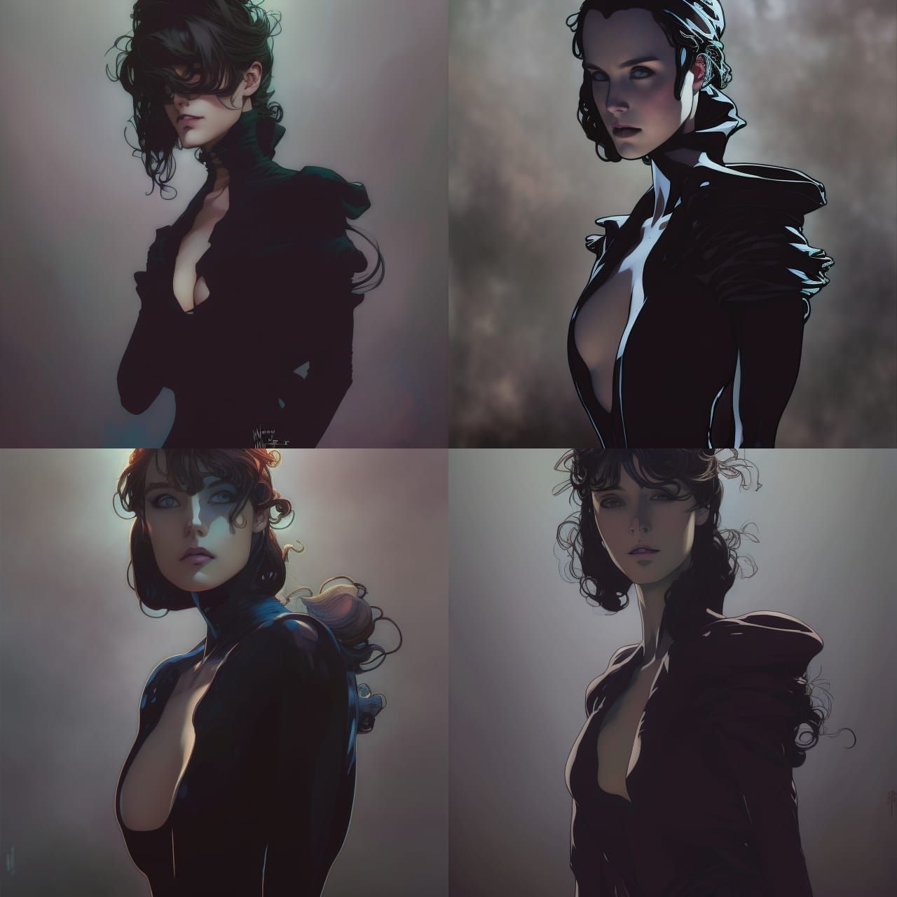 Fashion Model in Comic Art Style