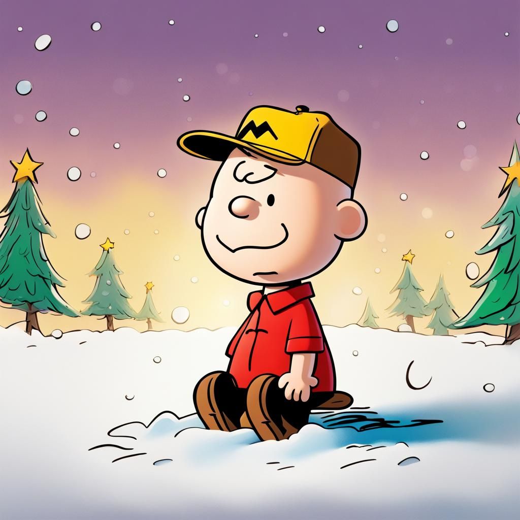 Hyperrealistic Charlie Brown Christmas Splash Art