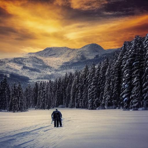 Mountain Rescue Team in Snowy Wilderness: Cinematic Still