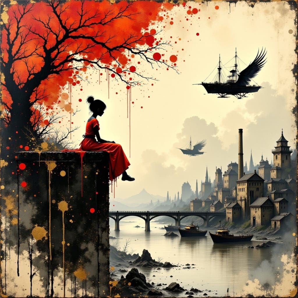 And in the winter night sky ships are sailing,
Looking down ...
