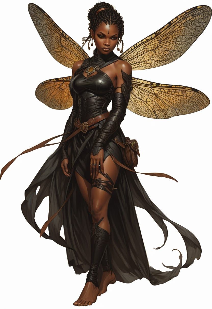 Pixie Warrior in Cyberpunk Fantasy Style