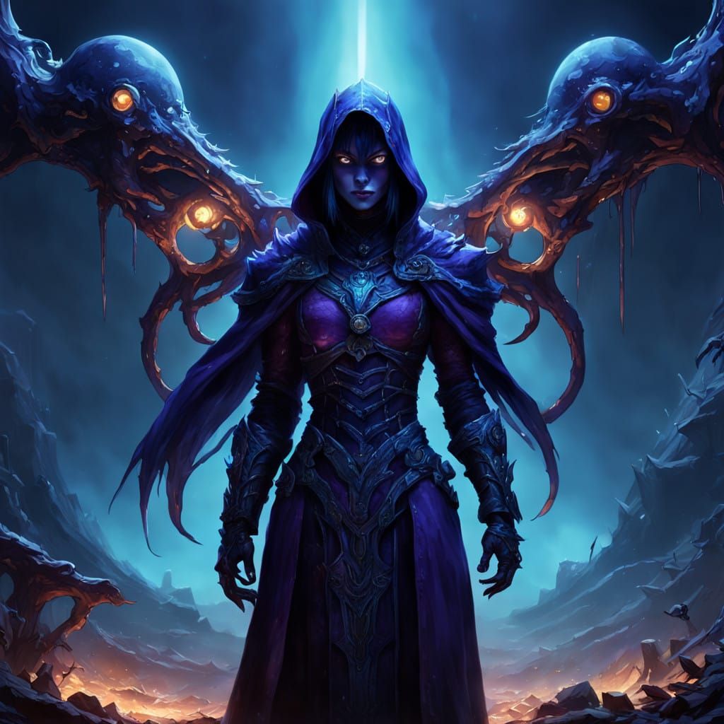 Dark Fantasy Goddess in Rich, Vibrant Hues