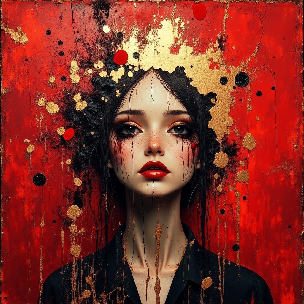 Morbid Gold Leaf Painting