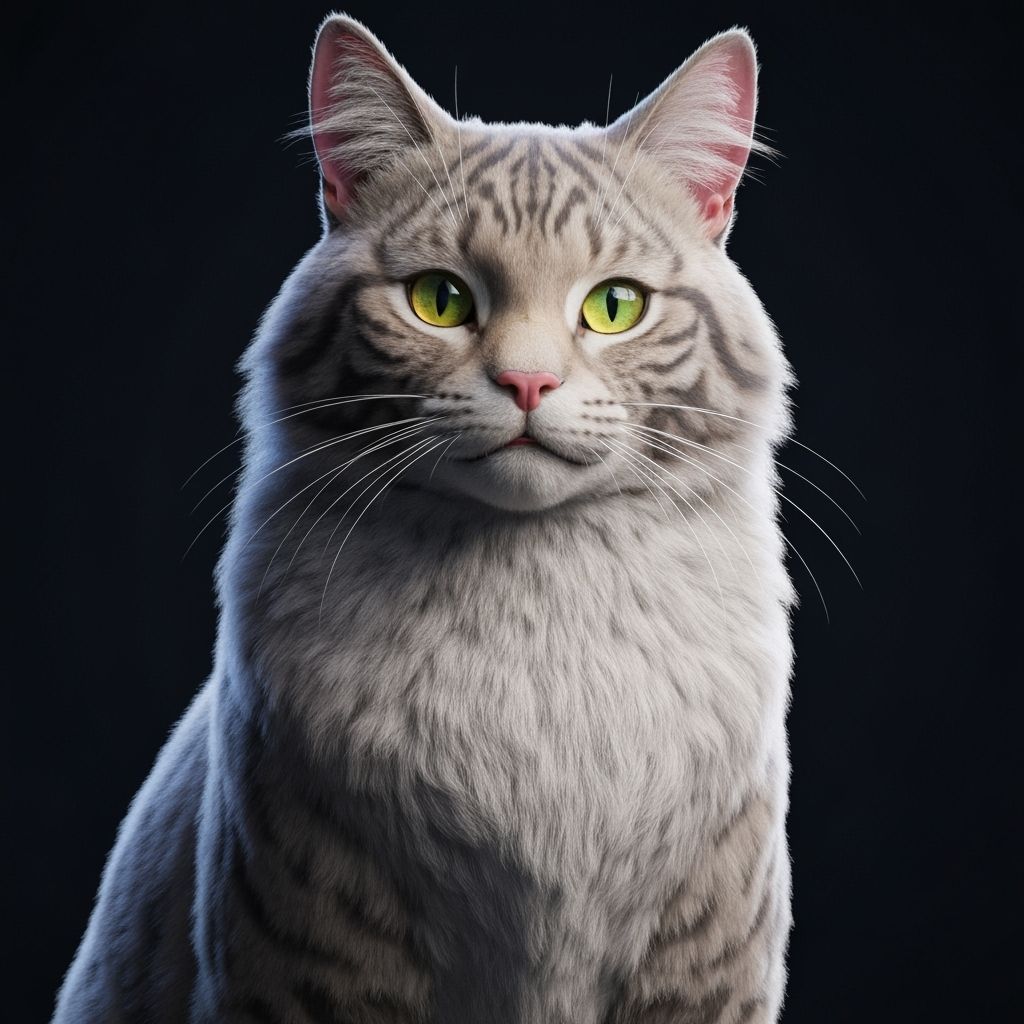 Majestic 3D Anime Cat in Vibrant Cinematic Lighting