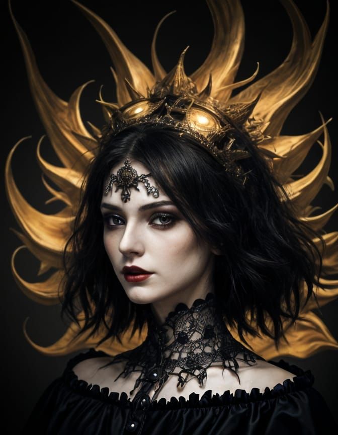 Glowing Monster Bride with Stitched Mouth