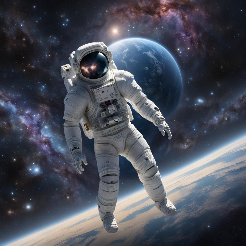 Celestial Being Floating in Deep Space