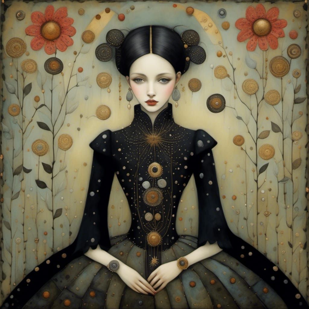 Art Brut Portrait of a Beautiful Girl