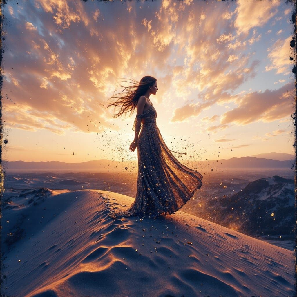 Woman  alone on a dune