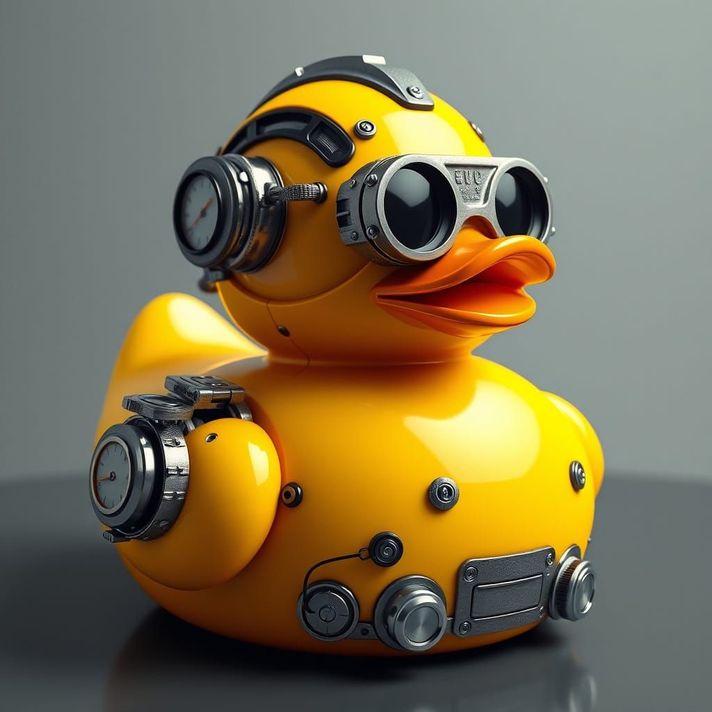 Steampunk Robot Duck in Intricate 3D Rendering
