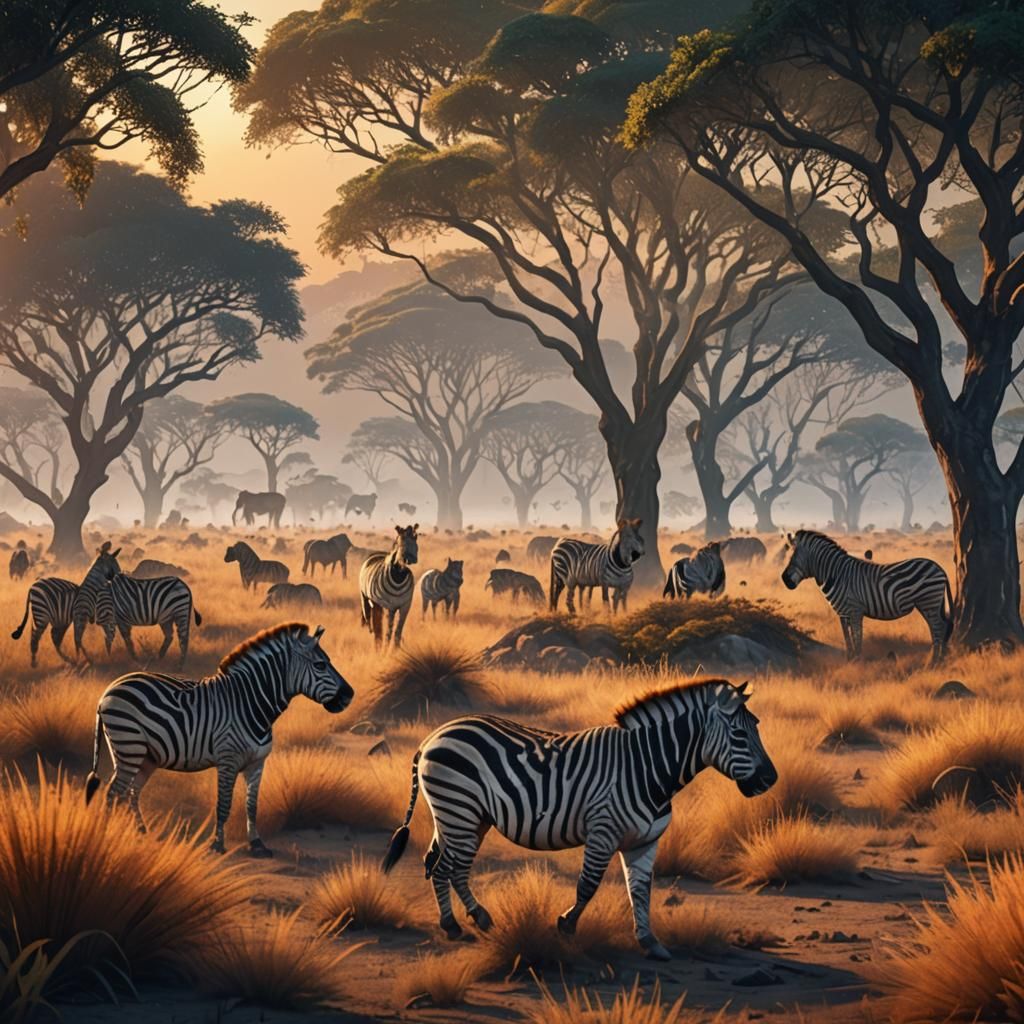 Fantasy Safari with Zebras, Lions and Tigers