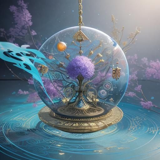 Phoenix, Tarot Cards, and Wind Chimes in Anime Style