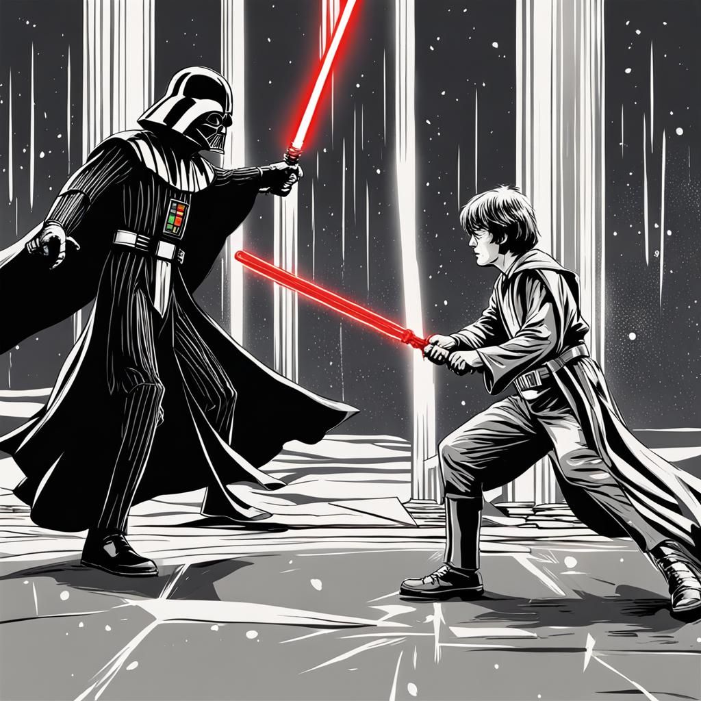 Luke Skywalker and Harry Potter Lightsaber Duel