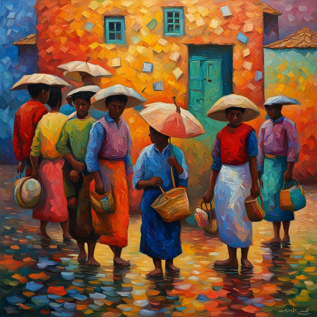 Os Sete guarda-chuvas de cabeça