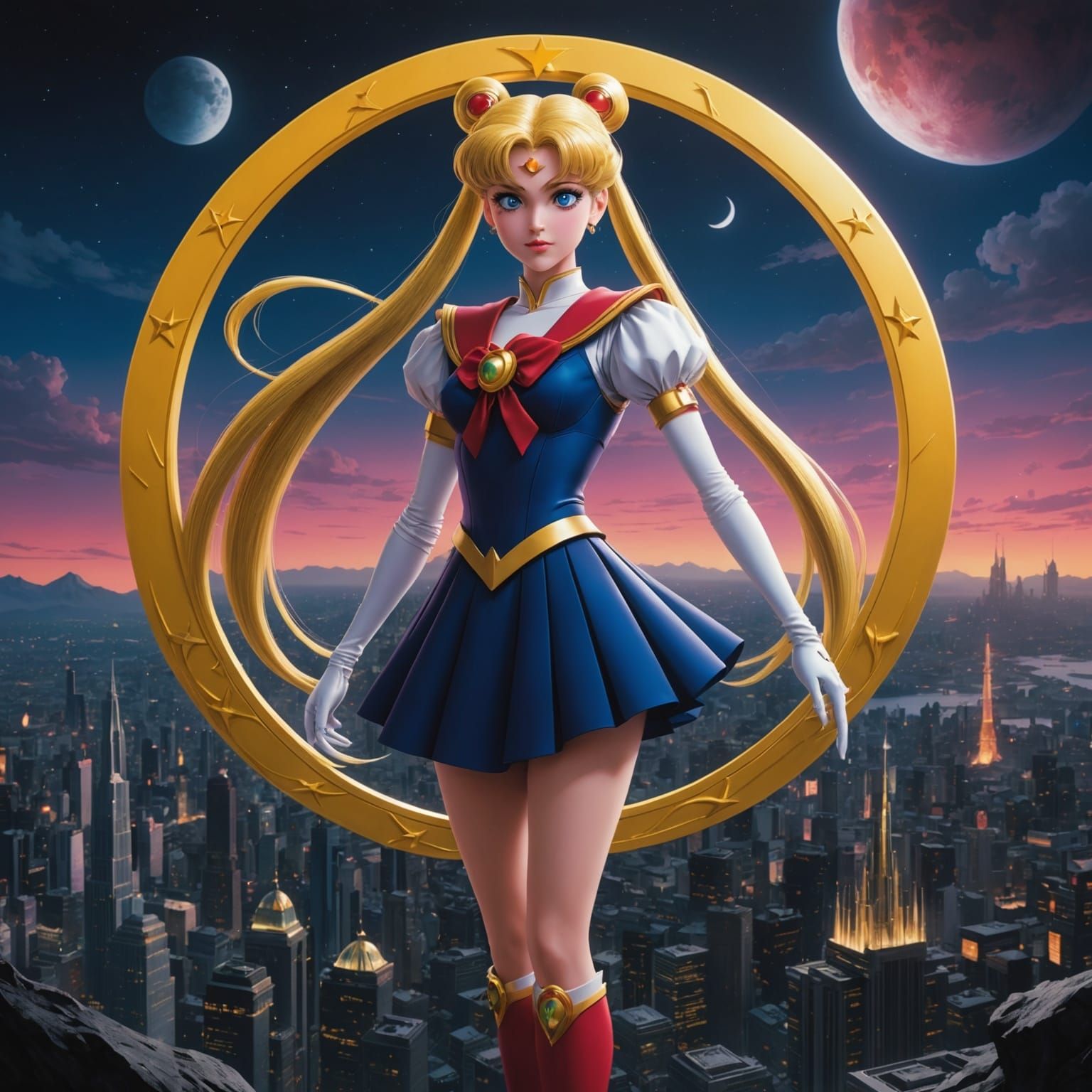 Epic Sailor Moon Digital Matte Painting