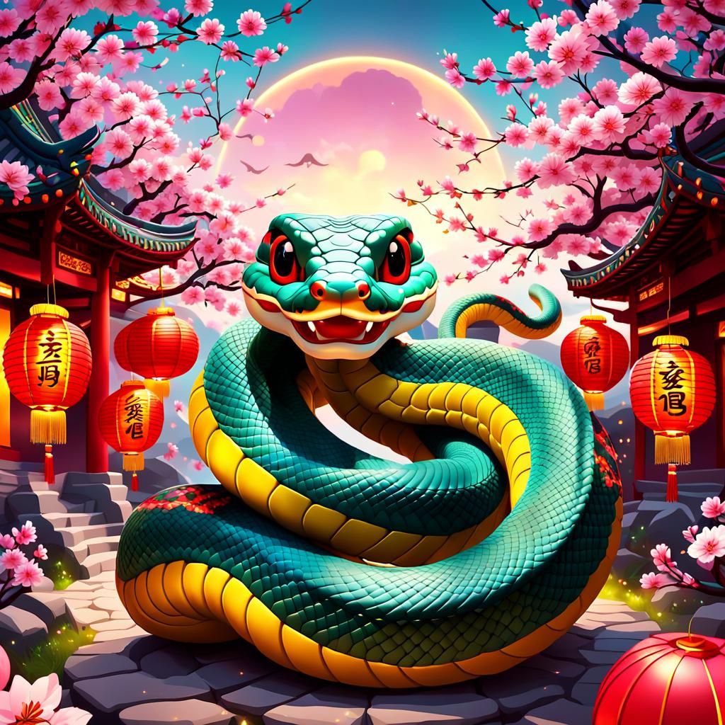 Illustration of a cartoon snake